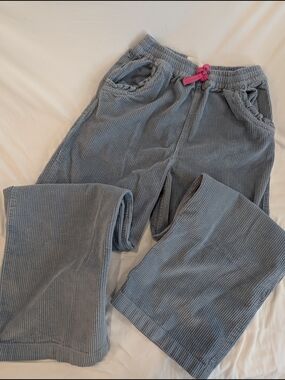 Mini Boden Light Blue Corduroy Kids Pants with Pink Drawstring